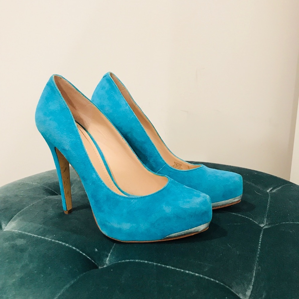 BCBGeneration Blue Suede Pumps